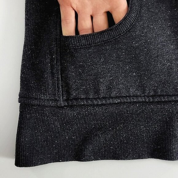 Lululemon Sparkle Scuba Hoodie Dark Grey Silver Specks Cotton Thumbholes Sz 8 - Picture 9 of 11